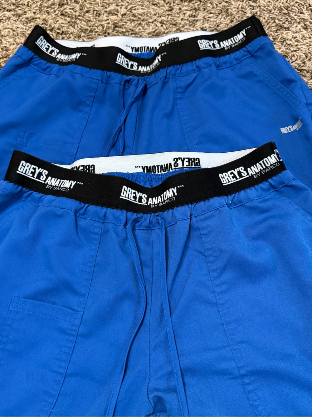 Lot of 2 Grey's Anatomy Barco Scrub Pants Royal Blue Style 4275 Medical Uniform - Picture 2 of 11